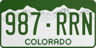 CO license plate 987RRN