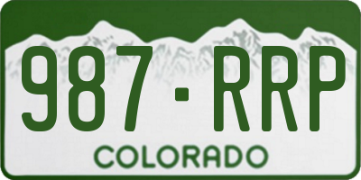CO license plate 987RRP