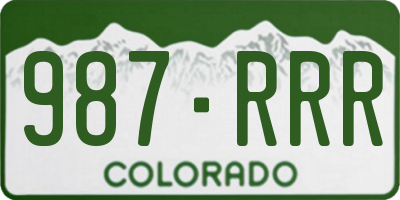 CO license plate 987RRR