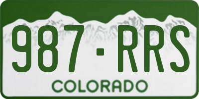 CO license plate 987RRS