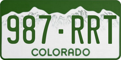 CO license plate 987RRT
