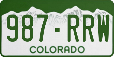 CO license plate 987RRW