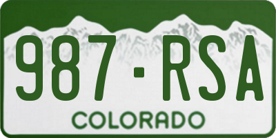 CO license plate 987RSA