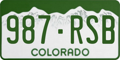 CO license plate 987RSB