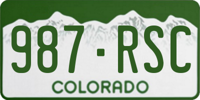 CO license plate 987RSC