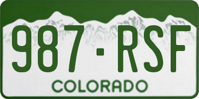 CO license plate 987RSF