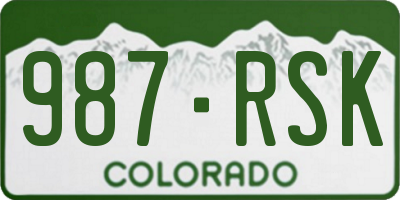 CO license plate 987RSK