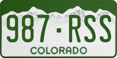 CO license plate 987RSS
