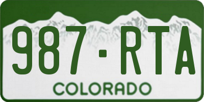 CO license plate 987RTA