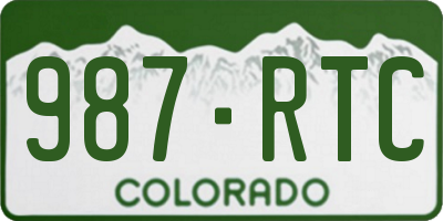 CO license plate 987RTC