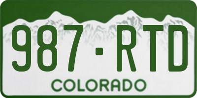 CO license plate 987RTD