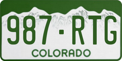 CO license plate 987RTG