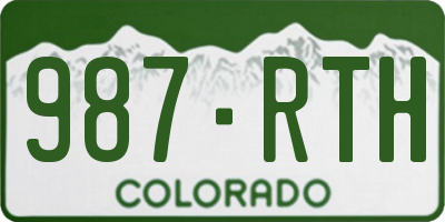 CO license plate 987RTH