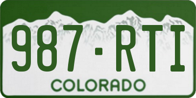 CO license plate 987RTI