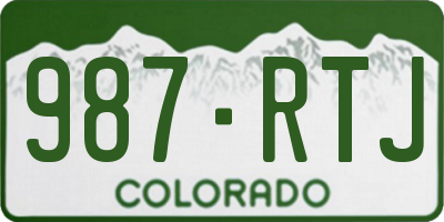 CO license plate 987RTJ