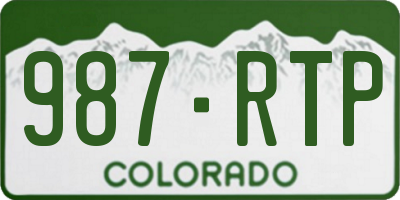 CO license plate 987RTP
