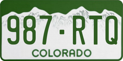 CO license plate 987RTQ
