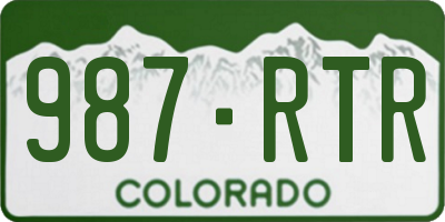 CO license plate 987RTR