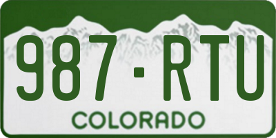 CO license plate 987RTU
