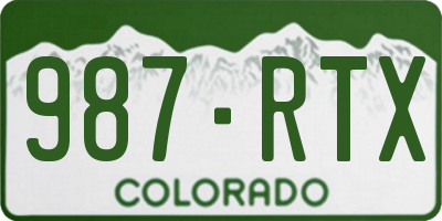 CO license plate 987RTX
