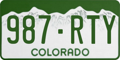 CO license plate 987RTY