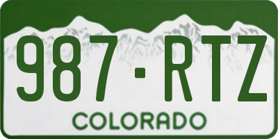 CO license plate 987RTZ