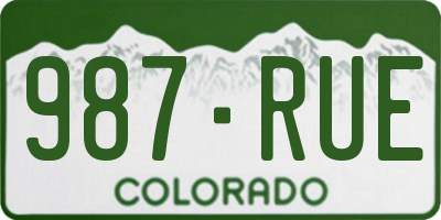 CO license plate 987RUE