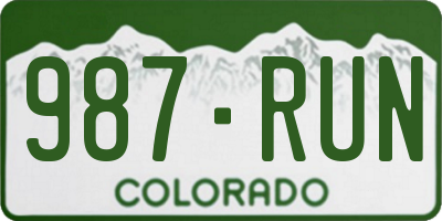 CO license plate 987RUN