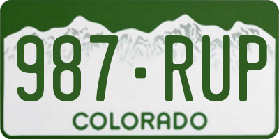 CO license plate 987RUP