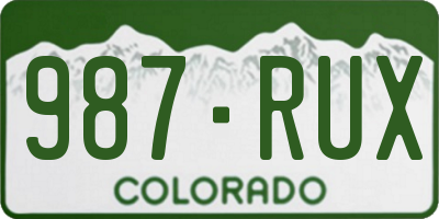 CO license plate 987RUX