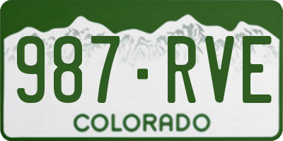CO license plate 987RVE