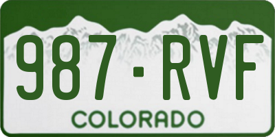 CO license plate 987RVF