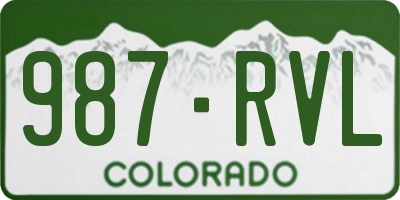 CO license plate 987RVL