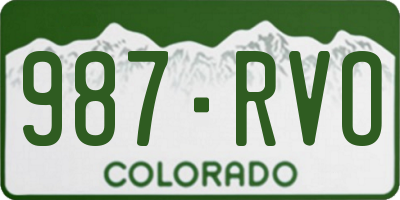 CO license plate 987RVO