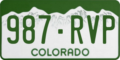 CO license plate 987RVP