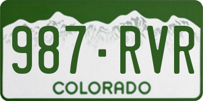 CO license plate 987RVR