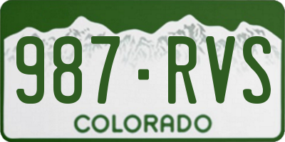 CO license plate 987RVS
