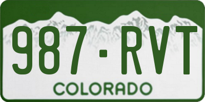 CO license plate 987RVT