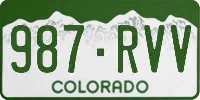 CO license plate 987RVV