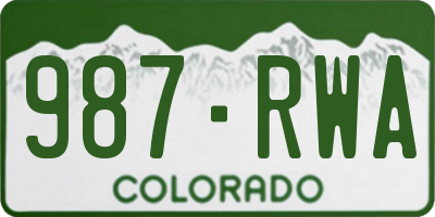 CO license plate 987RWA
