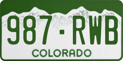 CO license plate 987RWB