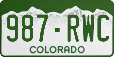 CO license plate 987RWC