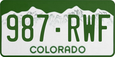 CO license plate 987RWF