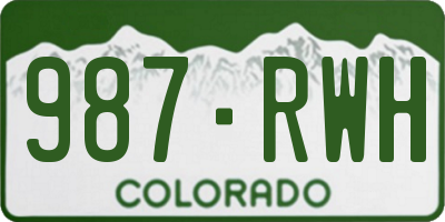 CO license plate 987RWH