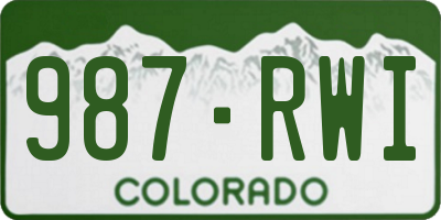 CO license plate 987RWI