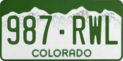 CO license plate 987RWL