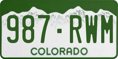 CO license plate 987RWM