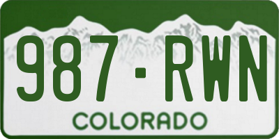 CO license plate 987RWN