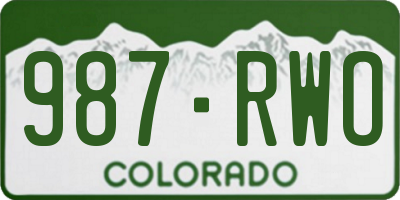 CO license plate 987RWO