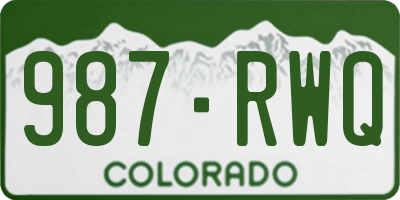 CO license plate 987RWQ